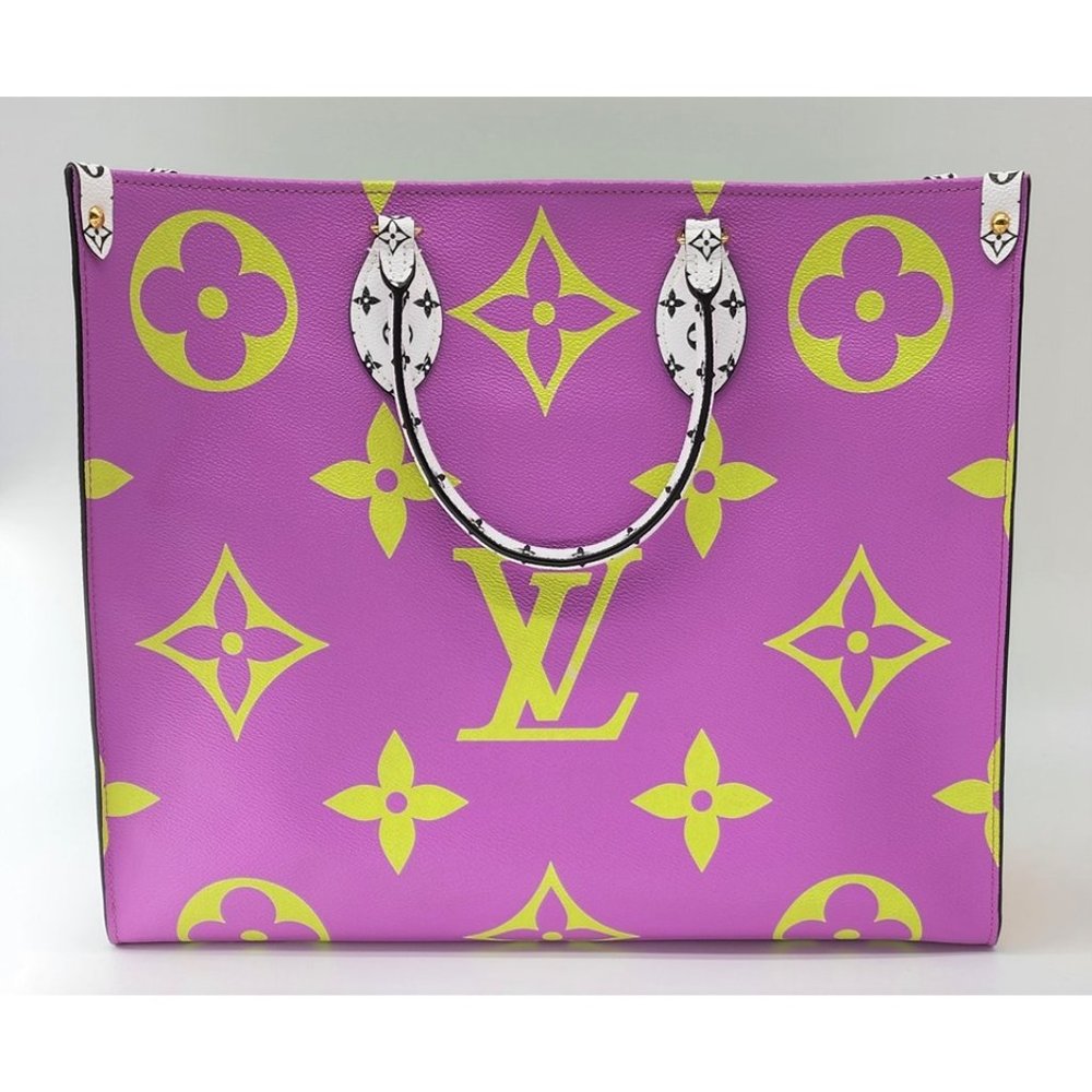 Louis Vuitton Onthego GM Giant Flower Limited Edition Purple Vert Monogram Tote - Picture 8 of 12